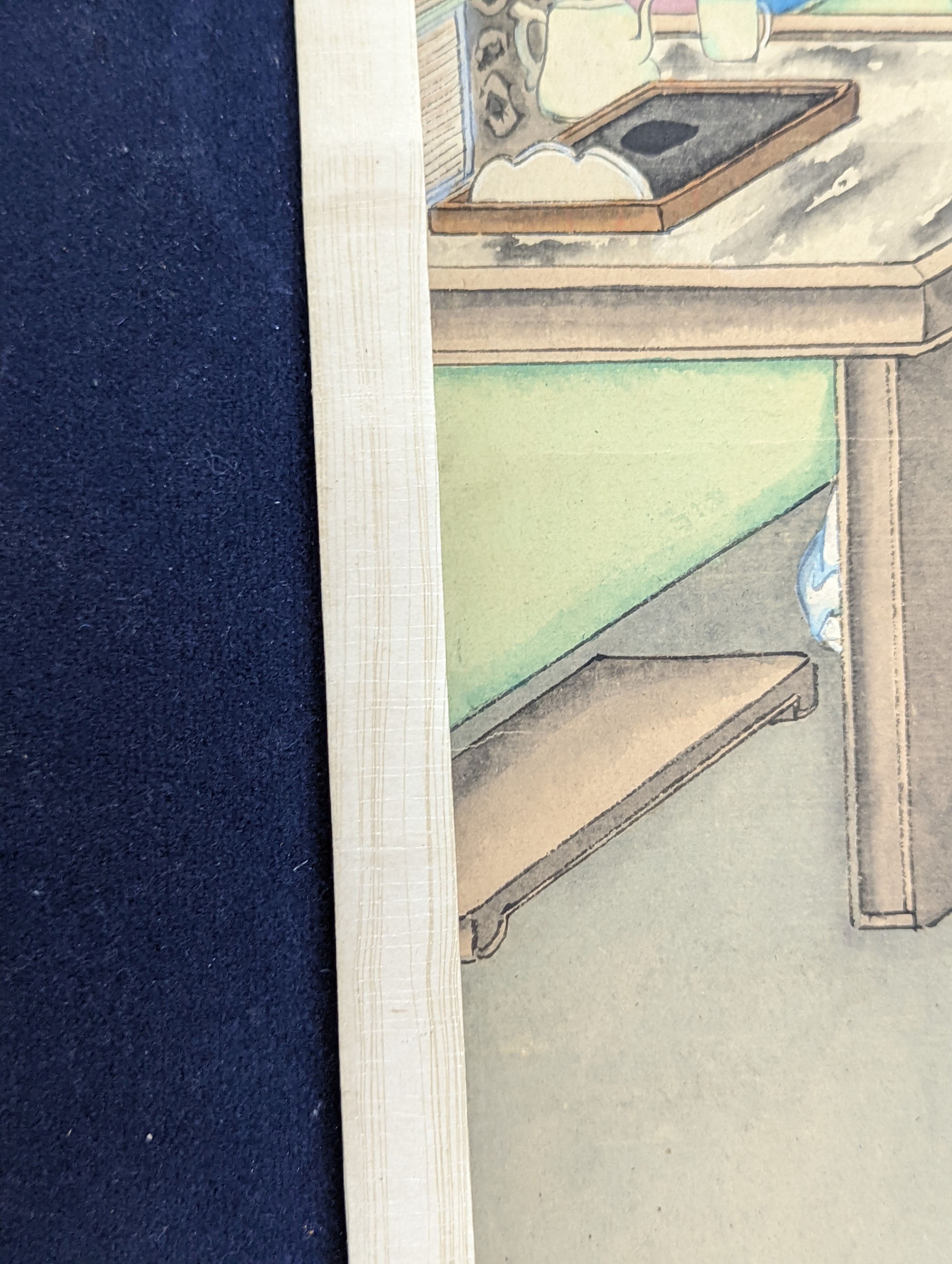 A pair of Chinese scrolls, watercolour on paper, late 19th/early 20th century, image cm x cm